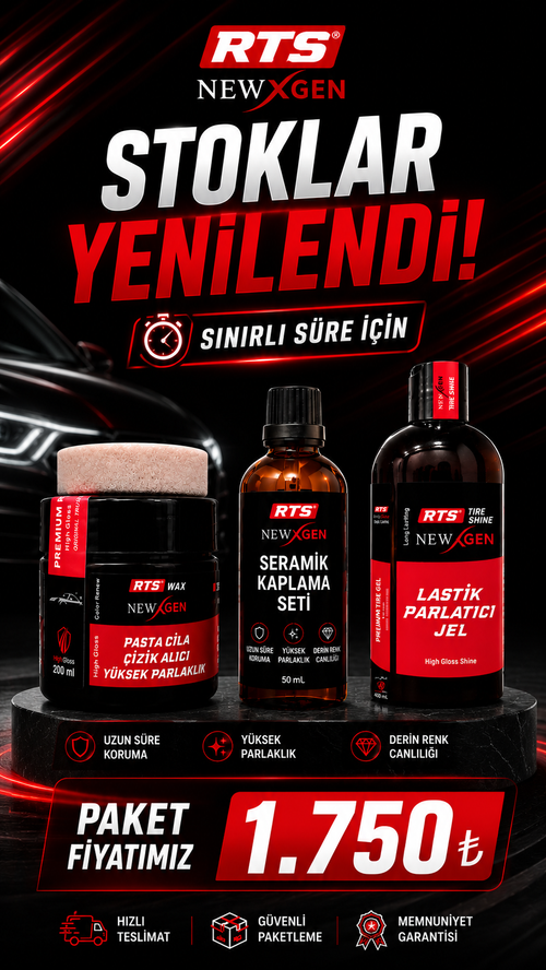 OTO BAKIM SETİ-SERAMİK KAPLAMA-PASTA CİLA-LASTİK PARLATICI