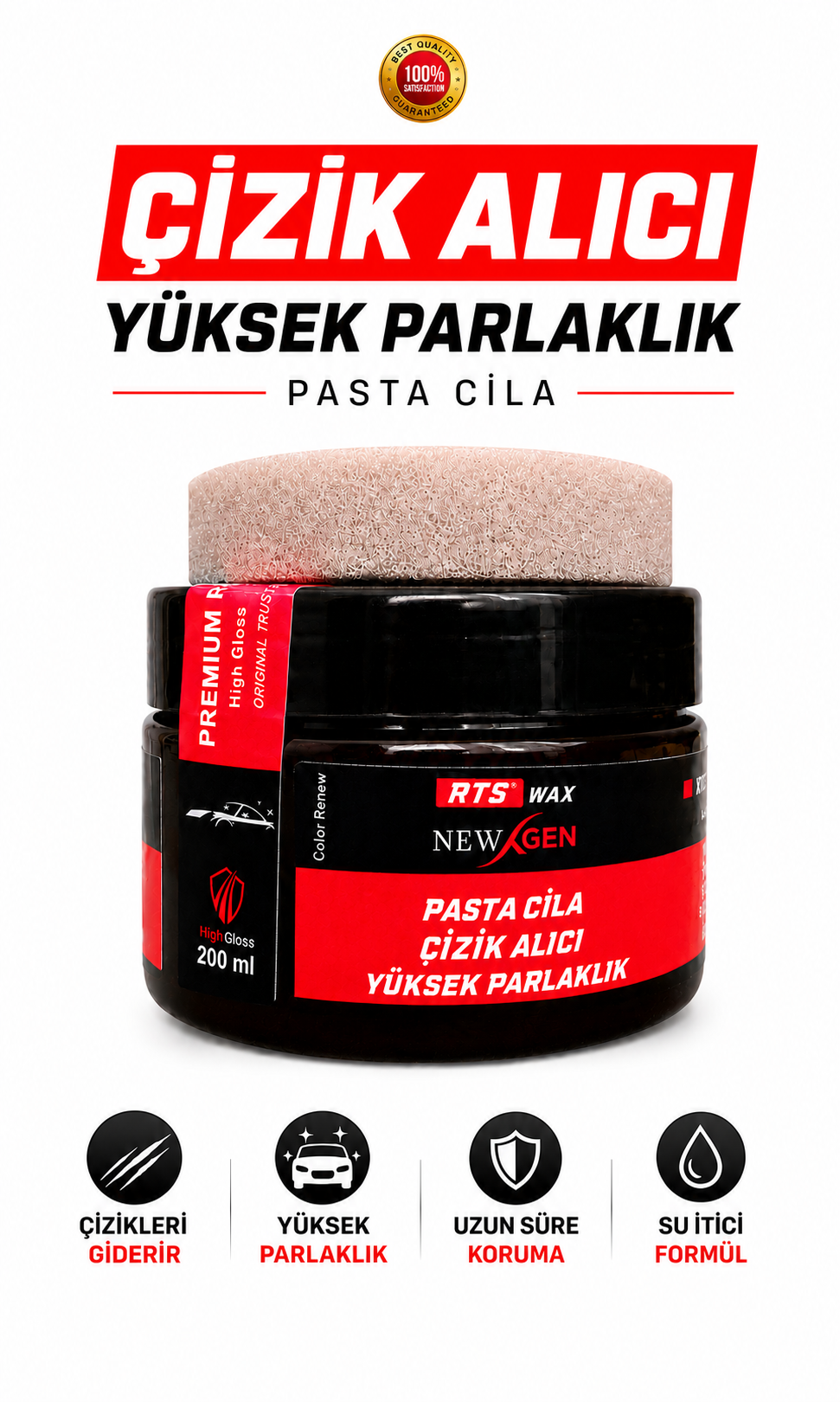 Araba Oto Çizik Giderici, Parlatıcı, Pasta Cila Seti, Oto Bakım, Boya Koruma 200 mL